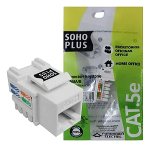 CONECTOR FÊMEA SOHOPLUS CAT.5e T568A/B – BRANCO – ROHS
