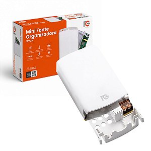 MINI FONTE ORGANIZADORA PARA AMBIENTE EXTERNO 12V 2A - 24W - FC FCCX12V2AN, IP65, Plástico ABS