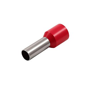 Terminal Tubular Simples 10,0mm 12mm Vermelho E1012