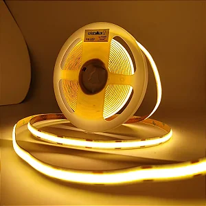 Fita LED COB 12V 480 LEDs Branco Quente IP65 5 Metros COB