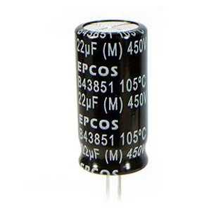 Capacitor Eletrolitico Epcos B43851 22uF 450V 12.5x25mm