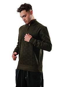Suéter Masculino Tricot Jaquard com Zíper - KAMIBI