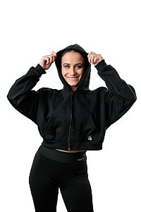 Moletom Cropped Aberto Feminino - KAMIBI