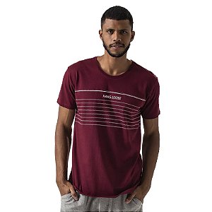 Camiseta Hang Loose Micro Stripe Bordô