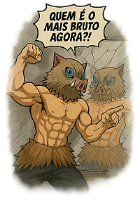 💪🐗 Camisa Inosuke Bruto – Coleção Demon Slayer