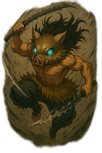 ⚔️🐗 Camisa Inosuke Feroz – Coleção Demon Slayer