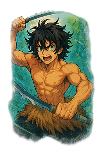 🔥🐗 Camisa Inosuke Sem Máscara – Coleção Demon Slayer