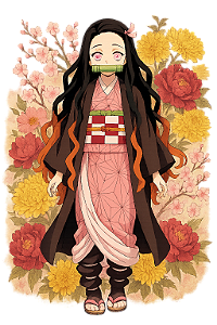 🌸👘 Camisa Nezuko Flores – Coleção Demon Slayer