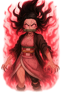 🔥👹 Camisa Nezuko Forma Demônio – Coleção Demon Slayer