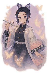 🦋✨ Camisa Shinobu – Coleção Demon Slayer