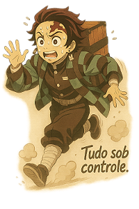 😂🔥 Camisa Tanjiro “Tudo sob Controle” – Coleção Demon Slayer