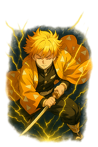 ⚡ Camisa Zenitsu – Coleção Demon Slayer