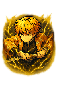 ⚡⚡ Camisa Zenitsu – Golpe Relâmpago | Coleção Demon Slayer