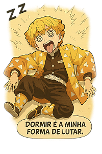 ⚡😴 Camisa Zenitsu Dorminhoco – Coleção Demon Slayer