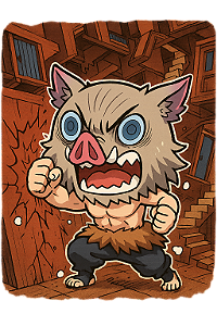 🐗 Inosuke Perdido – Coleção Chibi