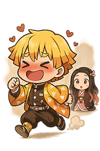 💛 Zenitsu Apaixonado – Coleção Chibi