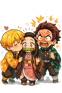 💛 Zenitsu Beijo Surpresa – Coleção Chibi