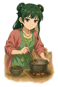 ✨🍲 Maomao Cozinhando – Diário de uma Apotecária