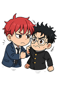 😤🔥 Rivalidade em Chibi – DanDaDan