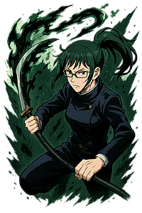 ✨🔥 Maki Zenin Determinada – Jujutsu Kaisen | Camisa Anime