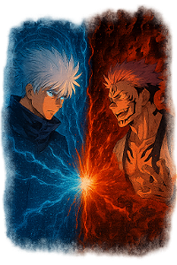 ✨⚡ Gojo vs Sukuna – Jujutsu Kaisen | Camisa Anime