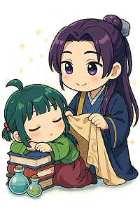 ✨💤 Maomao Dormindo Chibi & Jinshi Cuidadoso | Diário de uma Apotecária
