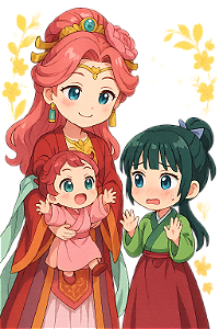 ✨👩‍👧 Risadas e Surpresas Chibi – Lingli, Gyokuyou & Maomao | Diário de uma Apotecária