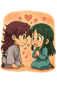 ✨💕 Momento Aconchegante Chibi – Jinshi & Maomao | Diário de uma Apotecária