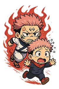 ✨🔥 Sukuna e Yuji Chibi – Jujutsu Kaisen | Camisa Anime