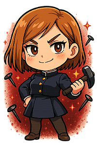 🔨🌟 Nobara Impactante – Jujutsu Kaisen | Camisa Anime Chibi