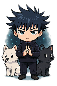 ✨🐺 Chibi Megumi e Lobos – Jujutsu Kaisen | Camisa Anime