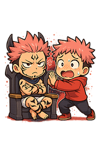 ✨👑 Chibi Sukuna e Yuji – Jujutsu Kaisen | Camisa Anime