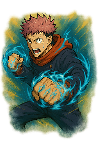✨⚡ Yuji Energia Oculta – Jujutsu Kaisen | Camisa Anime