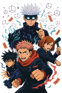 ✨⚡ Time Formação – Jujutsu Kaisen | Camisa Anime