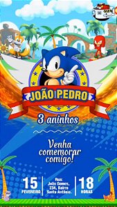 Convite Animado Sonic Desenho