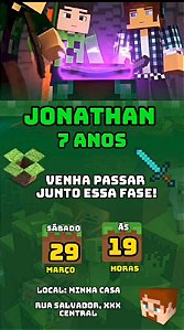 Convite Animado Minecraft