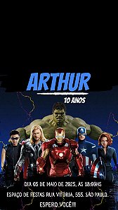 Convite Animado Marvel Heróis