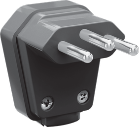 Plugue Macho 2+T 10A Preto C/Prensa Cabo