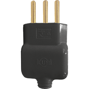 Plugue Macho 2+T 10A Preto C/Prensa Cabo PLD11-3