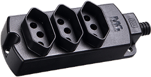 Tomada Barra Tripla 2P+T 20A Preta