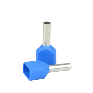 Terminal Tubular Duplo 2,5MM Azul Pacote 100pc