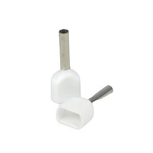 Terminal Tubular Duplo 0,75MM Cinza/Branco 100PC