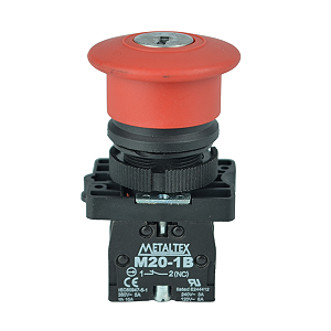 Botao de Emergência Vermelho Plastico 22MM 1NF C/Chave