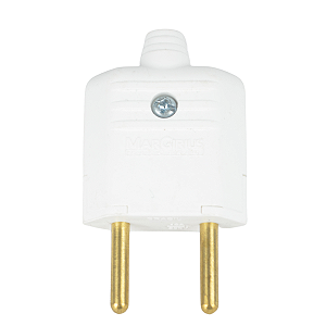 Plugue Macho 2Pinos 10A Branco PLD1-2 Marigirius