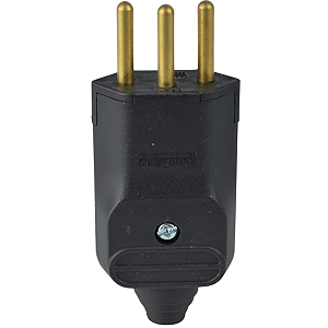 Plugue Macho 2+T 20A  180G Preto PLD2-3