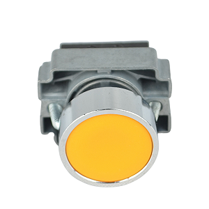 Botao de Impulso Metalico Amarelo 22MM 1NA