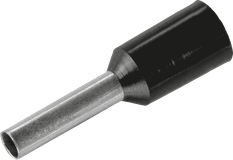 Terminal Tubular Simples 1,5MM Preto / vermelho 100pç