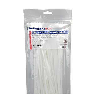 Abracadeira de Nylon 4,7 x 300MM Branca T80I Hellermann PCT 100UN