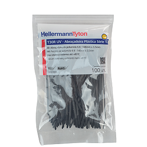 Abracadeira de Nylon 3,6 x 146MM Preta T30R Hellermann PCT100UN