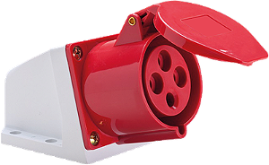 Tomada Industrial Sobrepor  3P+T 16A 6h Vermelho 380V